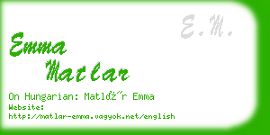 emma matlar business card